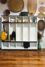 Load image into Gallery viewer, Farmhouse Mudroom Cubby on Casters