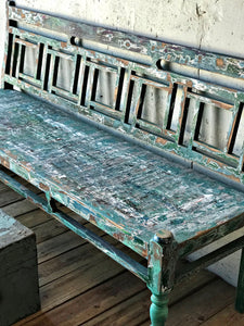 Chippy Coastal Vibe Wood Bench