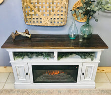 Load image into Gallery viewer, Amazing Farmhouse Faux Fireplace TV Stand