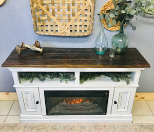 Amazing Farmhouse Faux Fireplace TV Stand