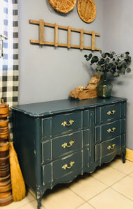 Pretty Blue French Provincial Dresser