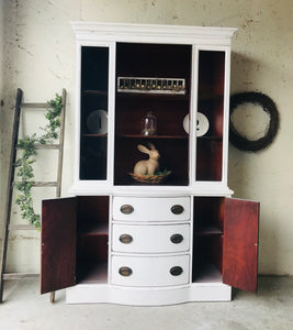 Beautiful Antique Farmhouse Open China Cabinet