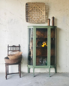 Gorgeous Chippy Antique Solid Wood Curio Cabinet