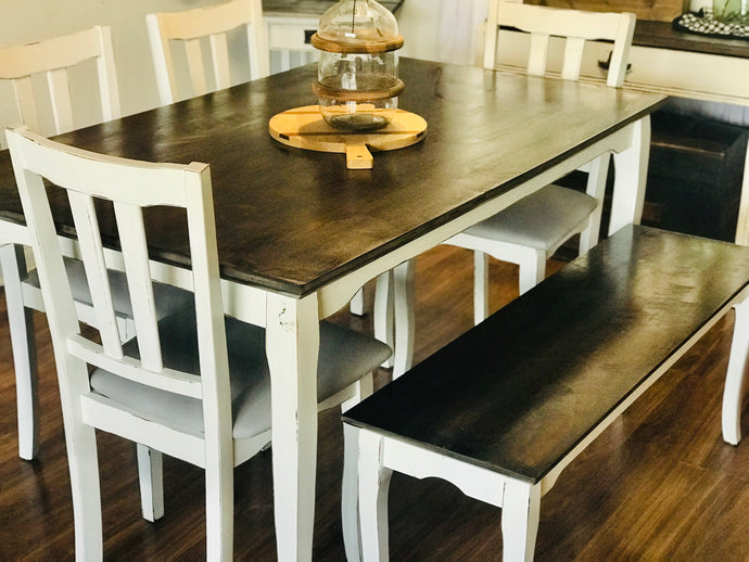 Perfect Farmhouse Table w/Chairs & Bench