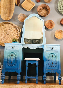 Gorgeous Antique Ombré Vanity & Stool