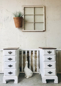 Pretty Repurposed Farmhouse Nightstand Set (2)