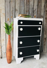 Load image into Gallery viewer, Adorable Vintage Black &amp; White Chest of Drawers