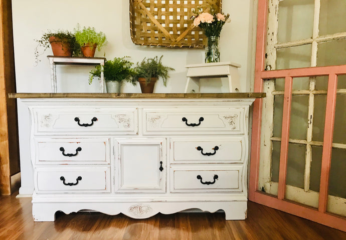 Farmhouse Reclaimed Wood Top Dresser or Buffet