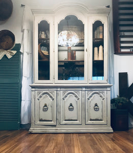 Pretty Shabby Chic Grey China Cabinet