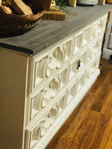 Farmhouse Ornate Buffet or TV Stand