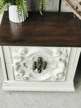 Load image into Gallery viewer, Ornate Vintage Farmhouse Nightstand or End Table Set
