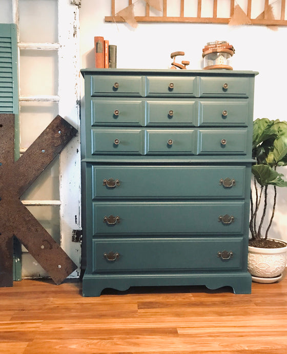 Stunning Vintage Tall Boy Chest of Drawers