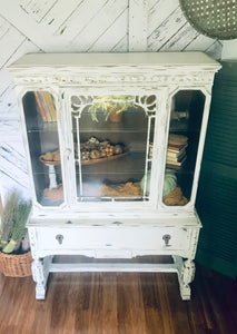 Gorgeous Ornate Antique Lighted China Cabinet