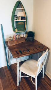 Vintage Crayon Kid’s Wood Table & Metal Chair