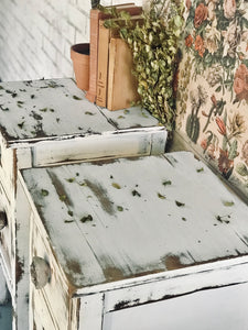 Vintage Repurposed Vanity Set of Nightstands (2)