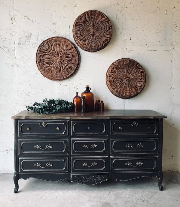 Moody Vintage French Provincial Dresser or Buffet