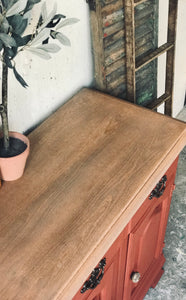 Beautiful Primitive Look Credenza, Small Buffet, or Coffee Bar