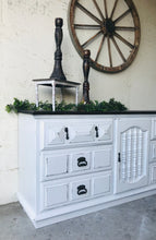 Load image into Gallery viewer, Pretty Vintage Farmhouse Large Dresser, Buffet, or TV Stand