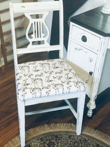 Ornate Antique Vanity and Chair Set