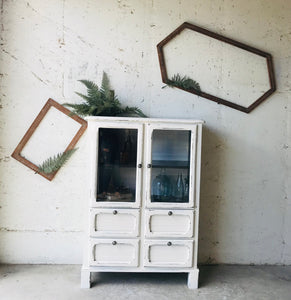 Classy Vintage Farmhouse Display Cabinet