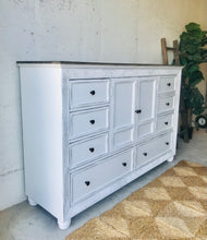 Load image into Gallery viewer, Stunning Large Farmhouse Dresser or Buffet w/ Mirror