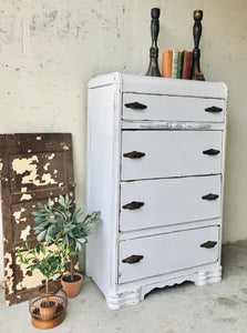 Beautiful Vintage Waterfall Chest of Drawers