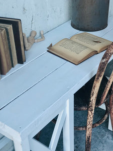 Farmhouse Desk or Entryway Table & Metal Chair