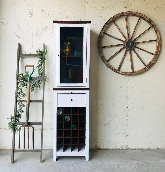 Perfect Farmhouse Two-Piece Wine Cabinet