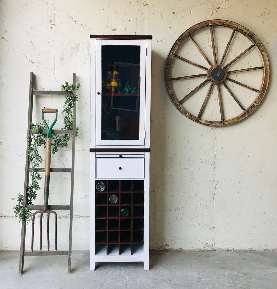 Perfect Farmhouse Two-Piece Wine Cabinet