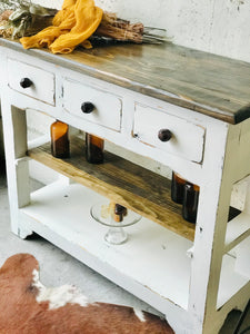 Beautiful Farmhouse Entryway Table or Coffee Bar