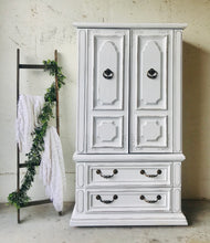 Load image into Gallery viewer, Pretty Vintage Farmhouse Armoire