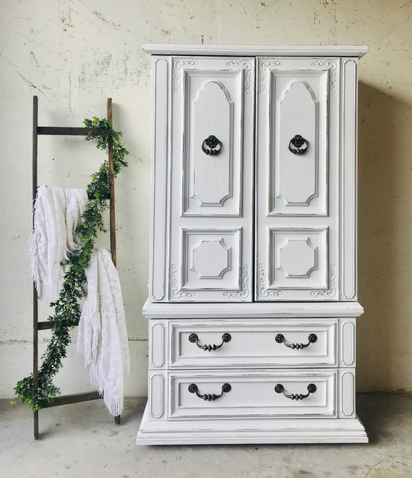 Pretty Vintage Farmhouse Armoire
