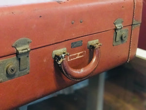 Vintage Brown Leather Suitcase