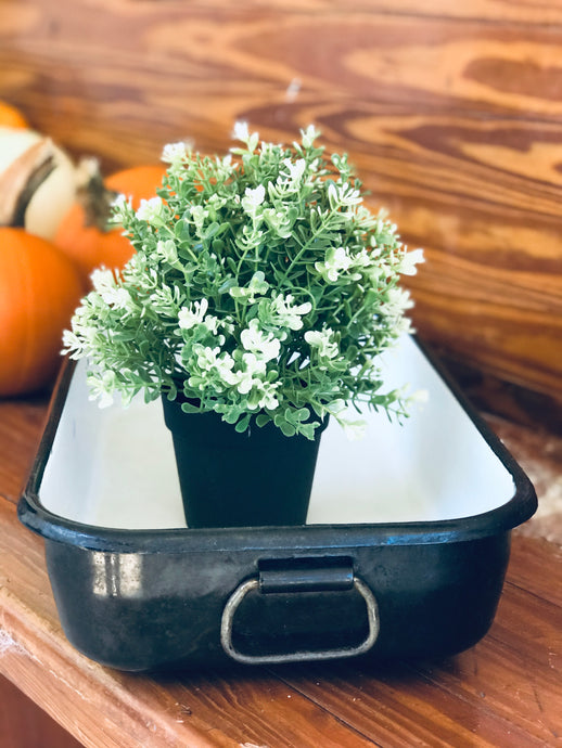 Vintage Metal Porcelain Tray