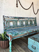 Load image into Gallery viewer, Chippy Coastal Vibe Wood Bench