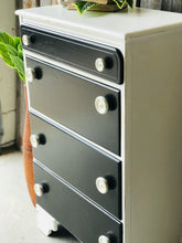 Load image into Gallery viewer, Adorable Vintage Black &amp; White Chest of Drawers