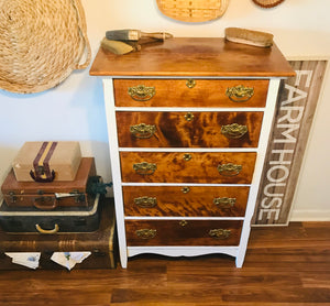 Wood Grain Vintage Chest of Drawers