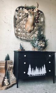 Beautiful B&W Metal Chest of Drawers or Coffee Bar