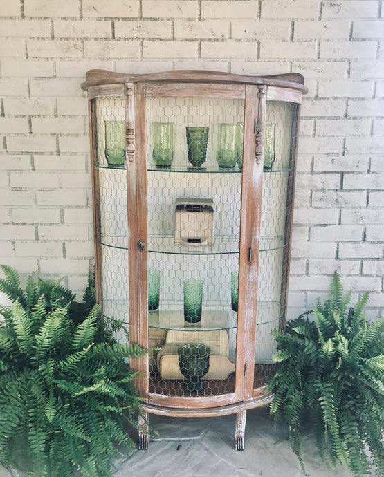 Beautiful Vintage Wood & Wire Curio