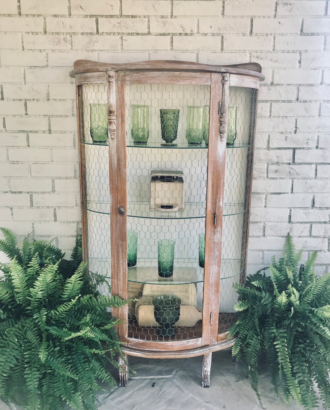 Beautiful Vintage Wood & Wire Curio