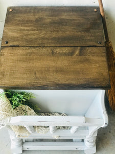 Chunky Rustic Flip Top Single End Table