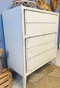 Coastal Chippy MCM Tall Chest of Drawers