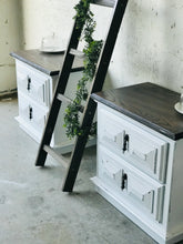 Load image into Gallery viewer, Pretty Vintage Farmhouse Nightstand or End Table Set