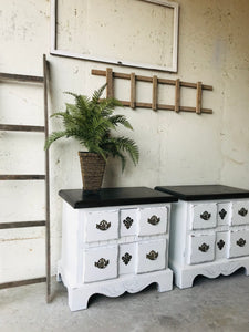 Chunky Vintage Farmhouse Nightstand Set