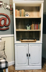 Beautiful Neutral Farmhouse Bookcase