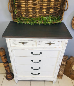 Pretty Vintage Tall Chest of Drawers