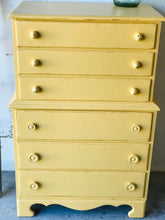 Load image into Gallery viewer, Adorable Vintage Yellow Chest of Drawers