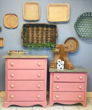 Load image into Gallery viewer, Pretty in Pink Dresser &amp; Large Nightstand