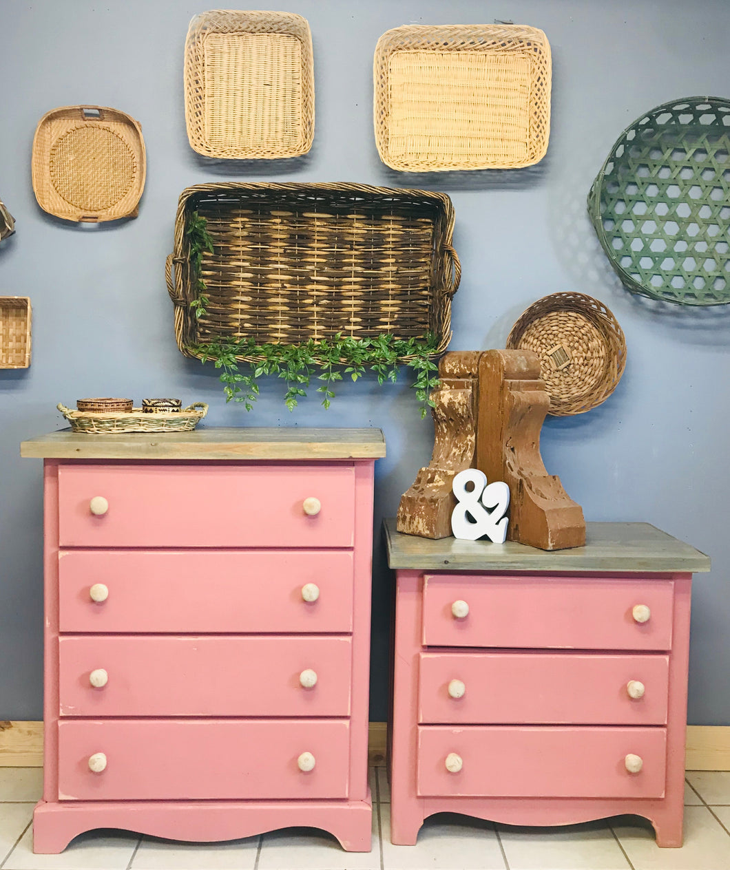 Pretty in Pink Dresser & Large Nightstand