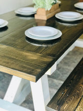 Load image into Gallery viewer, Gorgeous Farmhouse Table &amp; Two Benches